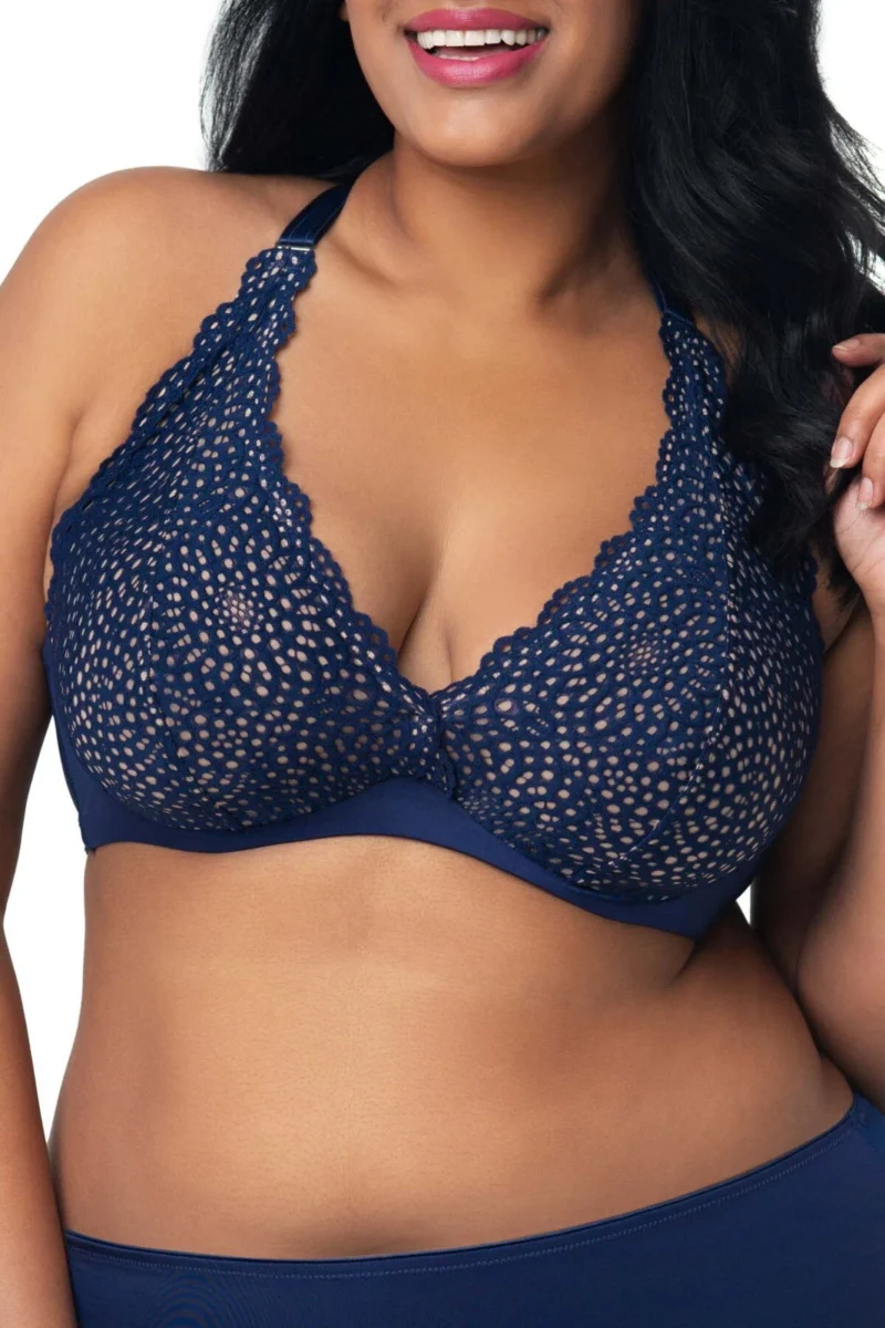 Curvy Couture Halter  Crochet Lace Bra