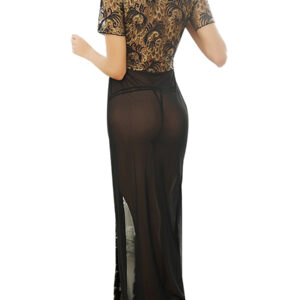 Luxury Lace & Feather Sheer Robe Set